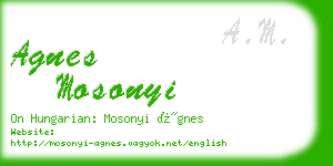 agnes mosonyi business card